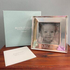 Mariposa Baby Boy Picture Frame Silver 4x4 New in Box Keepsake